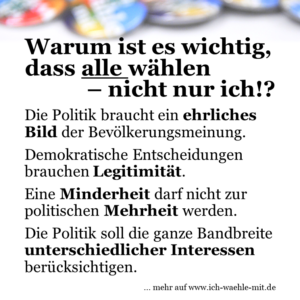 Warum ist es wichtig, dass alle wählen – nicht nur ich!?